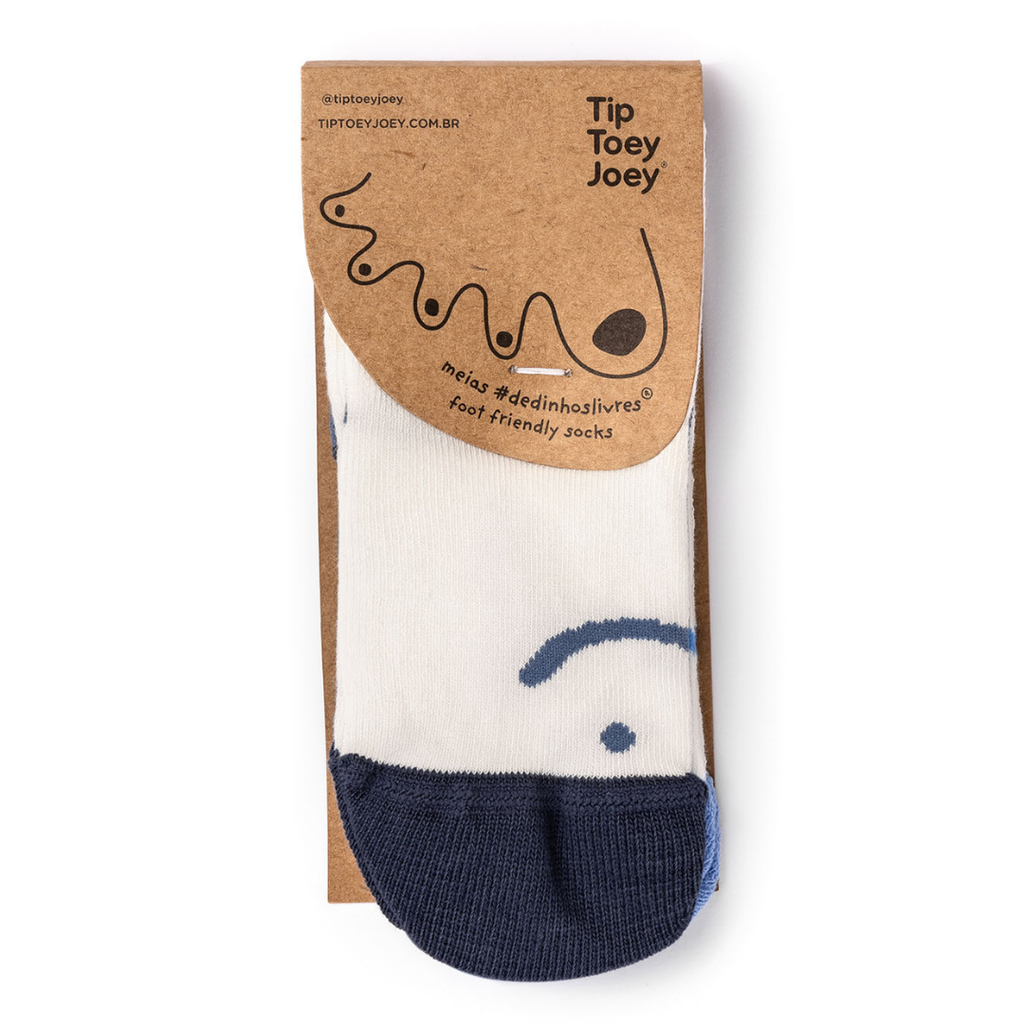 KIT MEIAS DEDINHOS LIVRES SMILE AZUL BAREFOOT TIP TOEY JOEY - Pituka Wear 